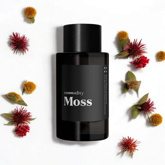 Commodity Moss Expressive perfume fragrance samples in 1ml, 2ml, and 5ml sizes, offering a luxurious and versatile scent experience.