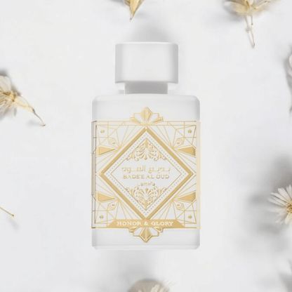Bade'e Al Oud Honor and Glory - Lattafa perfume fragrance samples in 1ml, 2ml, and 5ml sizes, offering a luxurious and versatile scent experience.