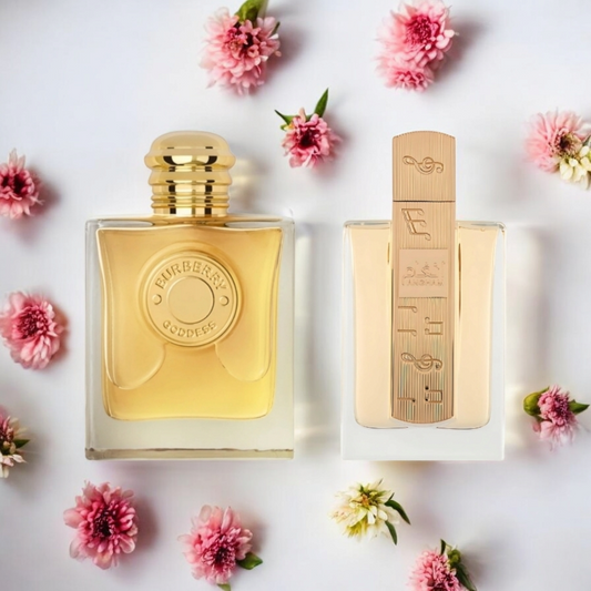 Dupe Sample Set
This set come with:
1 x 1ml Goddess by Burberry
1 x 1ml Angham by Lattafa