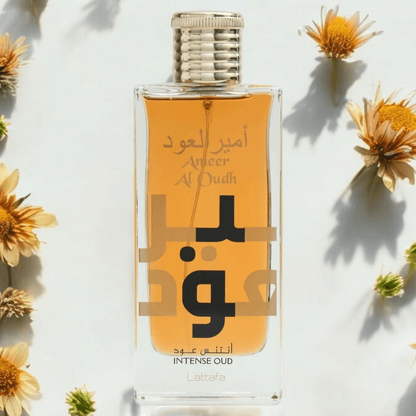 Lattafa Ameer Al Oudh Intense perfume fragrance samples in 1ml, 2ml, and 5ml sizes, offering a luxurious and versatile scent experience.