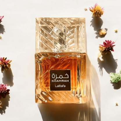 Lattafa Khamrah perfume fragrance samples in 1ml, 2ml, and 5ml sizes, offering a luxurious and versatile scent experience.