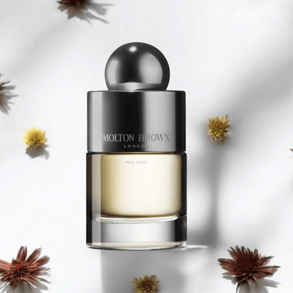 Molton Brown - Milk Musk EDT perfume fragrance samples in 1ml, 2ml, and 5ml sizes, offering a luxurious and versatile scent experience.