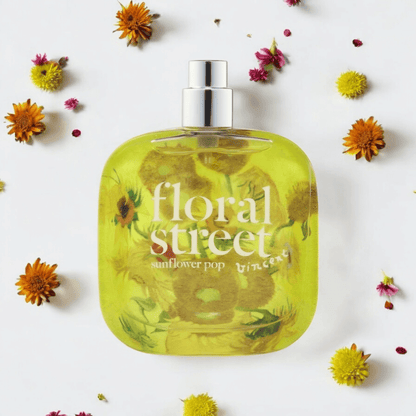 Sunflower Pop Floral Street perfume fragrance samples in 1ml, 2ml, and 5ml sizes, offering a luxurious and versatile scent experience.