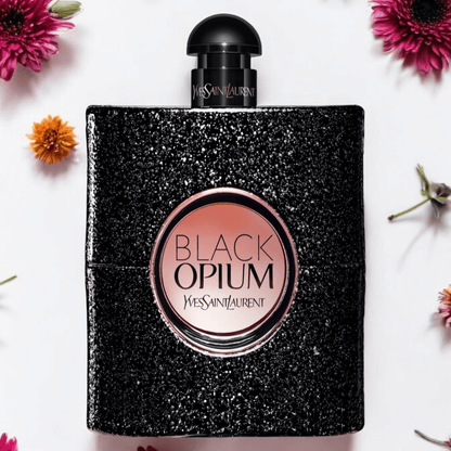 Yves Saint Laurent Black Opium perfume fragrance samples in 1ml, 2ml, and 5ml sizes, offering a luxurious and versatile scent experience.